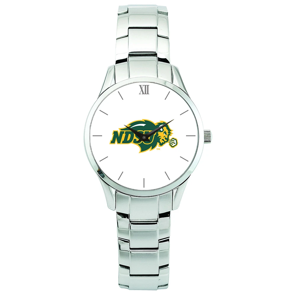 Men's Silver NDSU Bison Stainless Steel Wristwatch