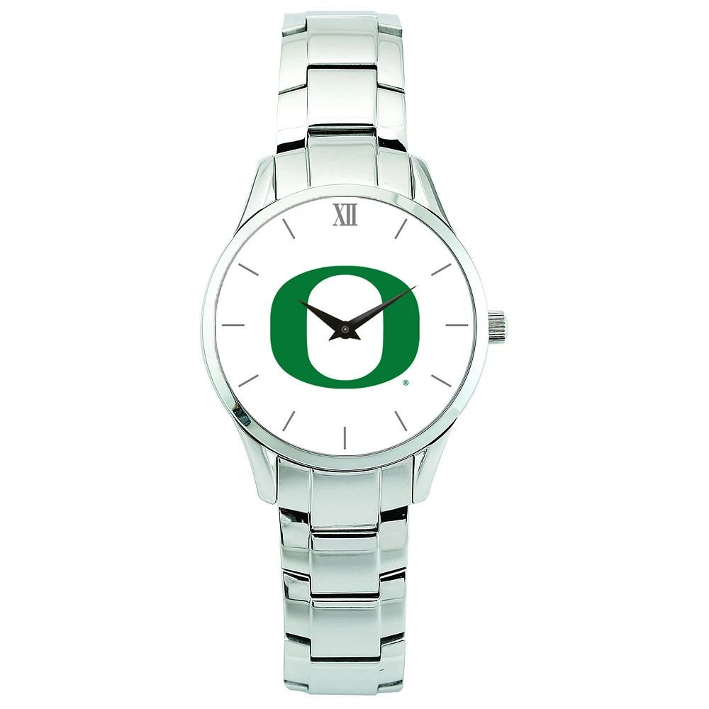 Men's Silver Oregon Ducks Stainless Steel Wristwatch