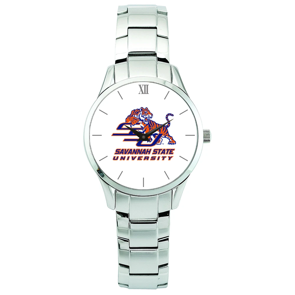 Men's Silver Savannah State Tigers Stainless Steel Wristwatch