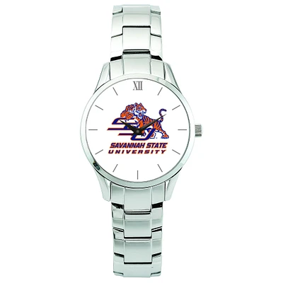 Men's Silver Savannah State Tigers Stainless Steel Wristwatch