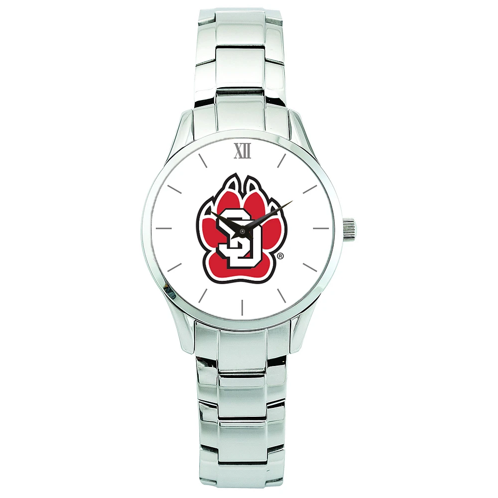 Men's Silver South Dakota Coyotes Stainless Steel Wristwatch