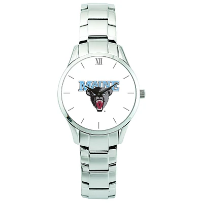 Men's Silver Maine Black Bears Stainless Steel Wristwatch