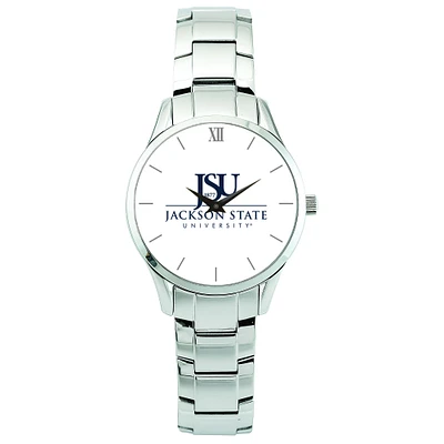 Men's Silver Jackson State Tigers Stainless Steel Wristwatch