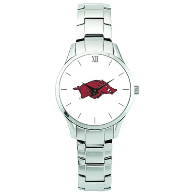 Men's Silver Arkansas Razorbacks Stainless Steel Wristwatch