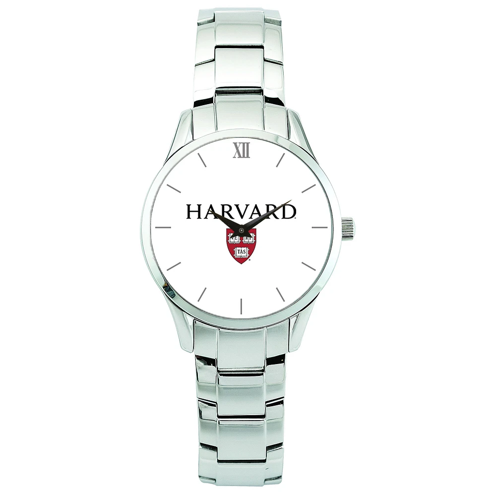 Men's Silver Harvard Crimson Stainless Steel Wristwatch