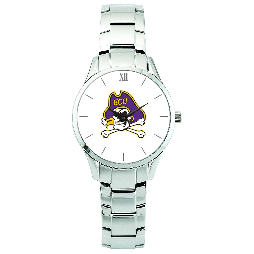 Men's Silver ECU Pirates Stainless Steel Wristwatch