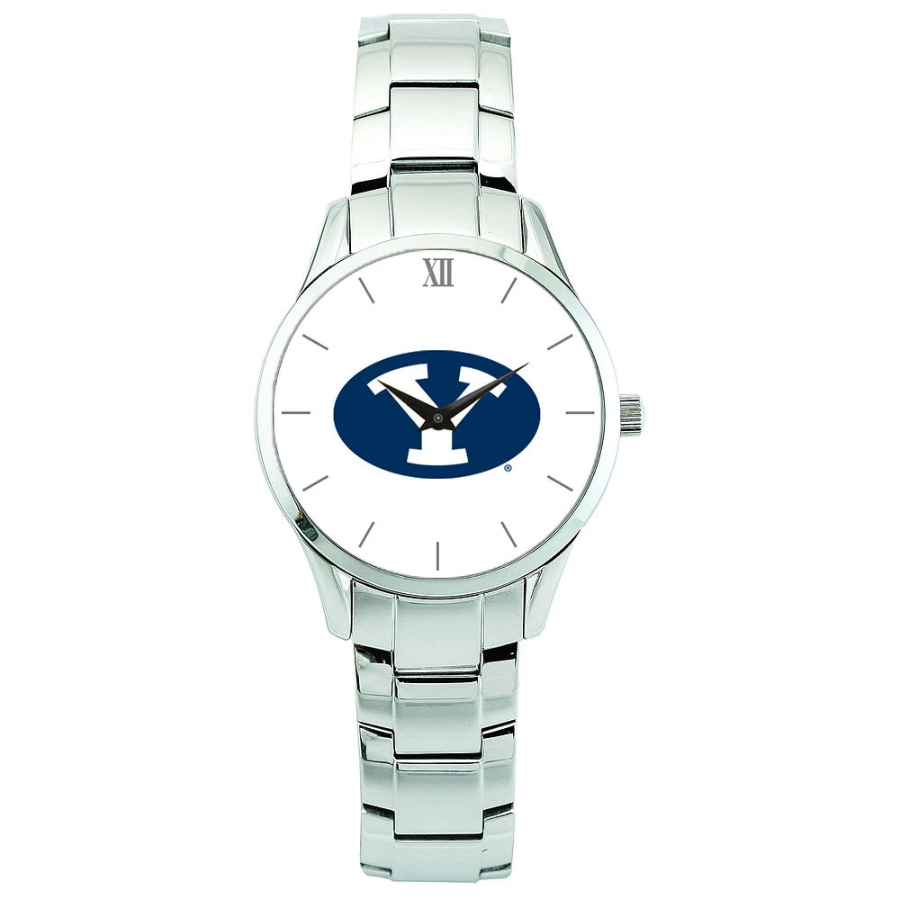 Men's Silver BYU Cougars Stainless Steel Wristwatch
