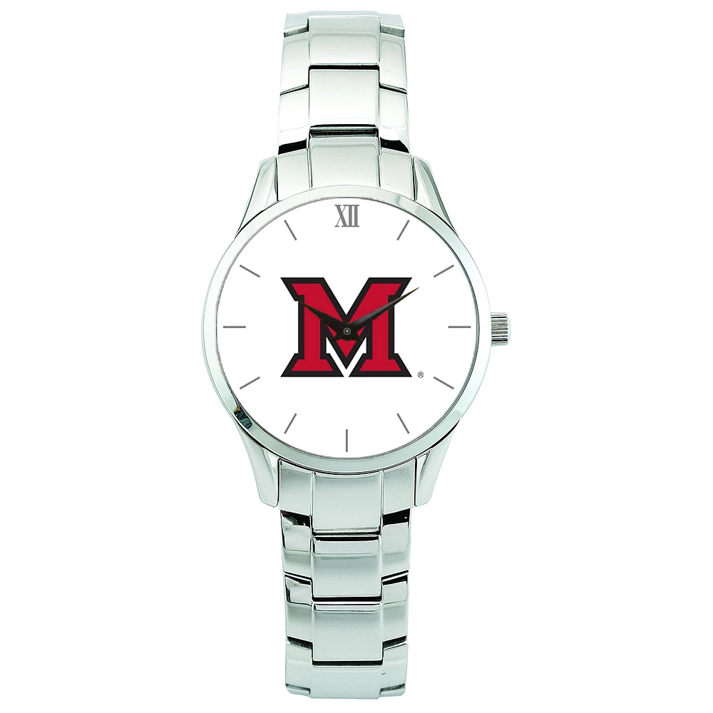 Men's Silver Miami University RedHawks Stainless Steel Wristwatch