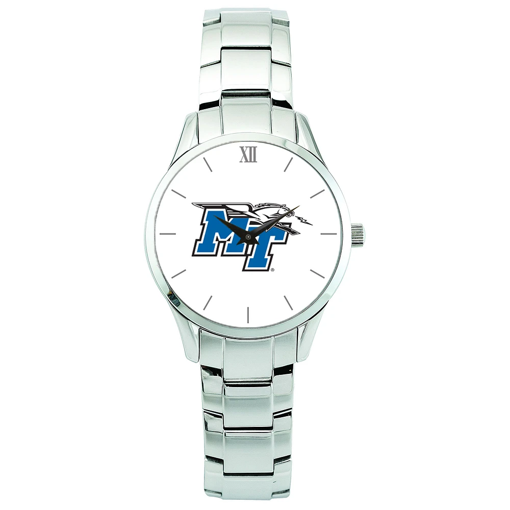 Men's Silver MTSU Blue Raiders Stainless Steel Wristwatch