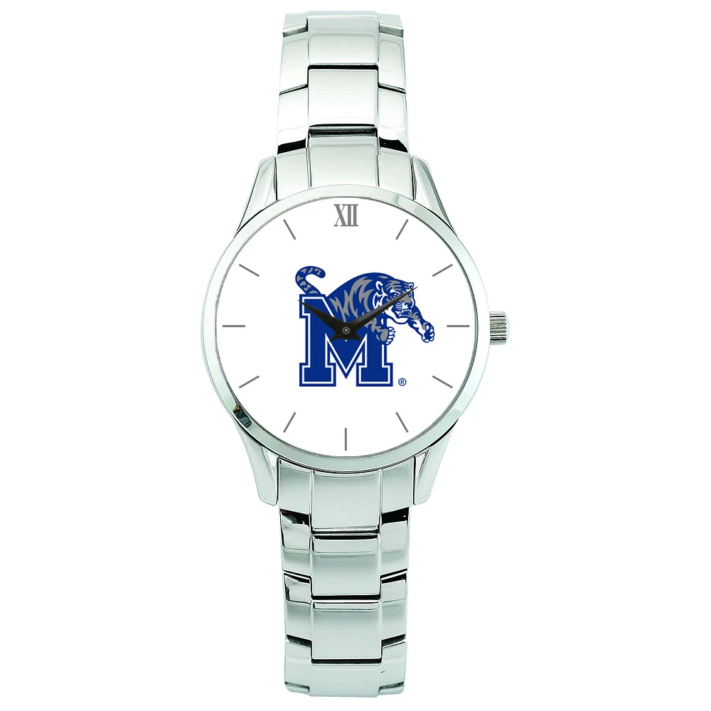 Men's Silver Memphis Tigers Stainless Steel Wristwatch