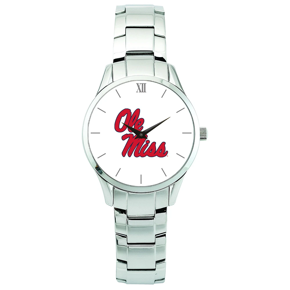 Men's Silver Ole Miss Rebels Stainless Steel Wristwatch