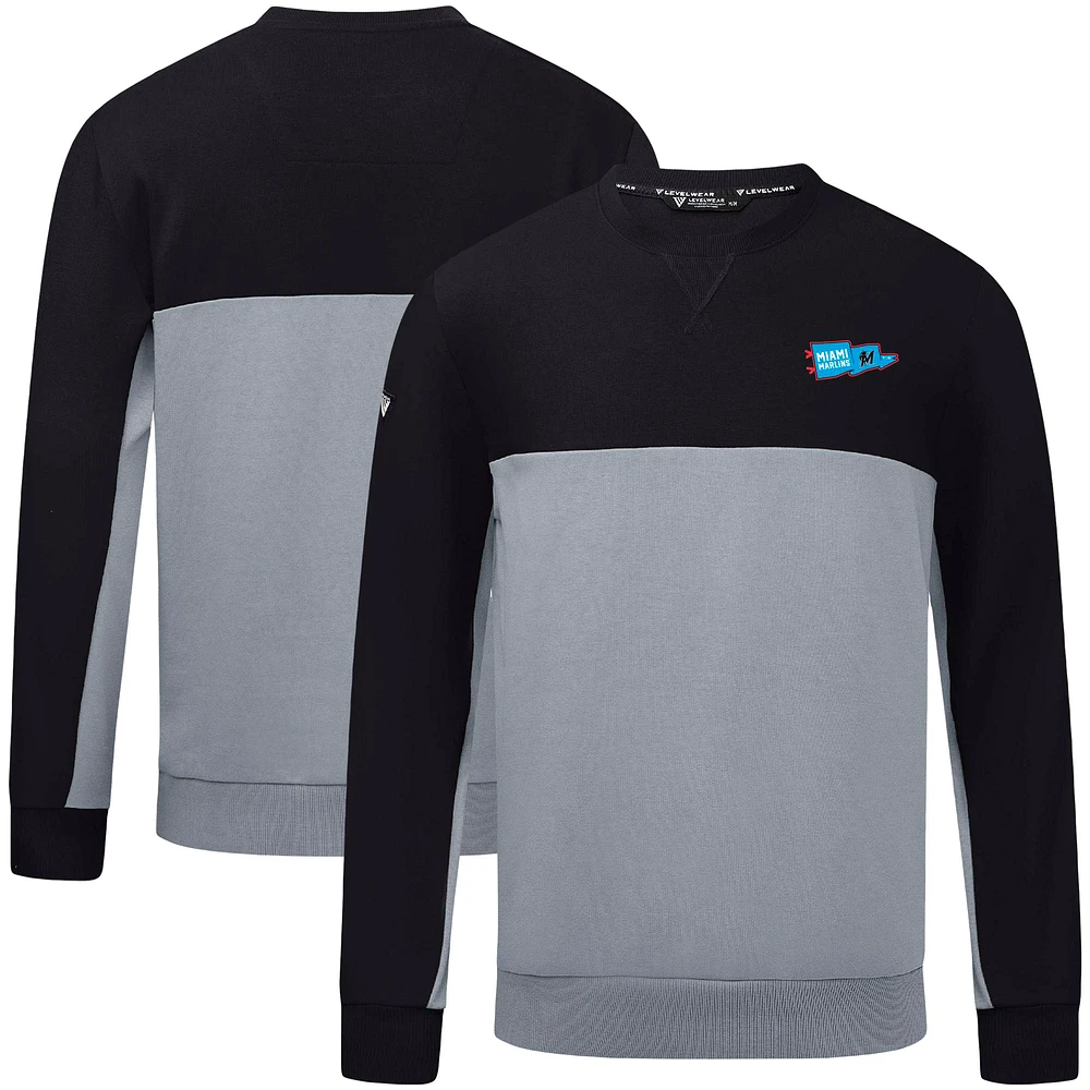 Men's Levelwear Black Miami Marlins Legacy Rafters Pullover Sweatshirt