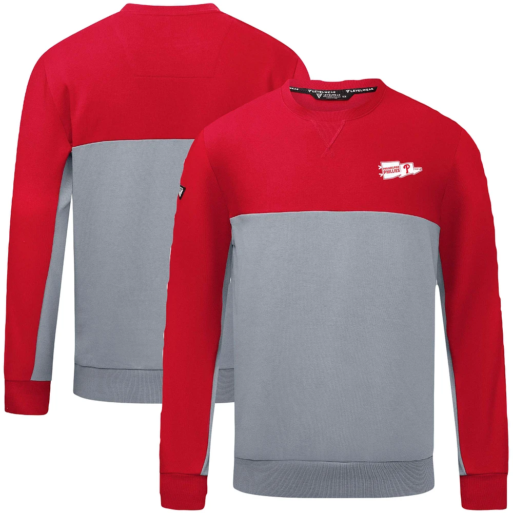 Men's Levelwear Red Philadelphia Phillies Legacy Rafters Pullover Sweatshirt