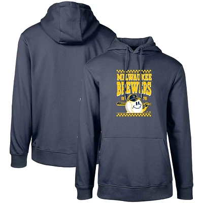 Men's Levelwear Navy Milwaukee Brewers Podium Inaugural Pullover Hoodie