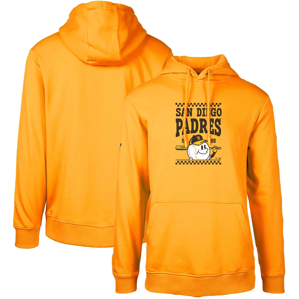 Men's Levelwear Gold San Diego Padres Podium Inaugural Pullover Hoodie