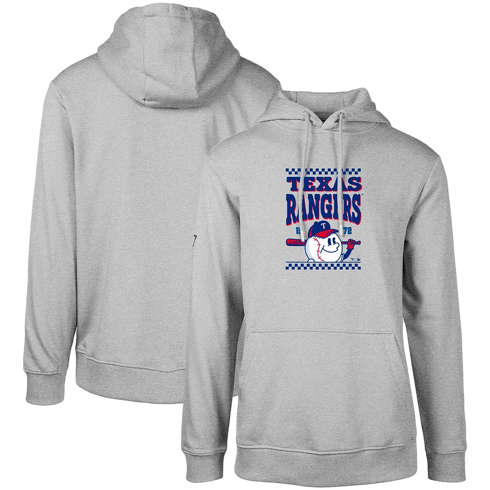 Men's Levelwear Gray Texas Rangers Podium Inaugural Pullover Hoodie