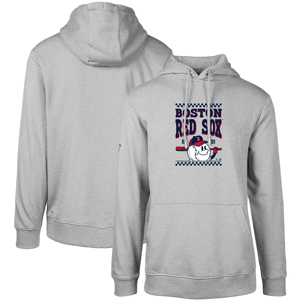 Men's Levelwear Gray Boston Red Sox Podium Inaugural Pullover Hoodie