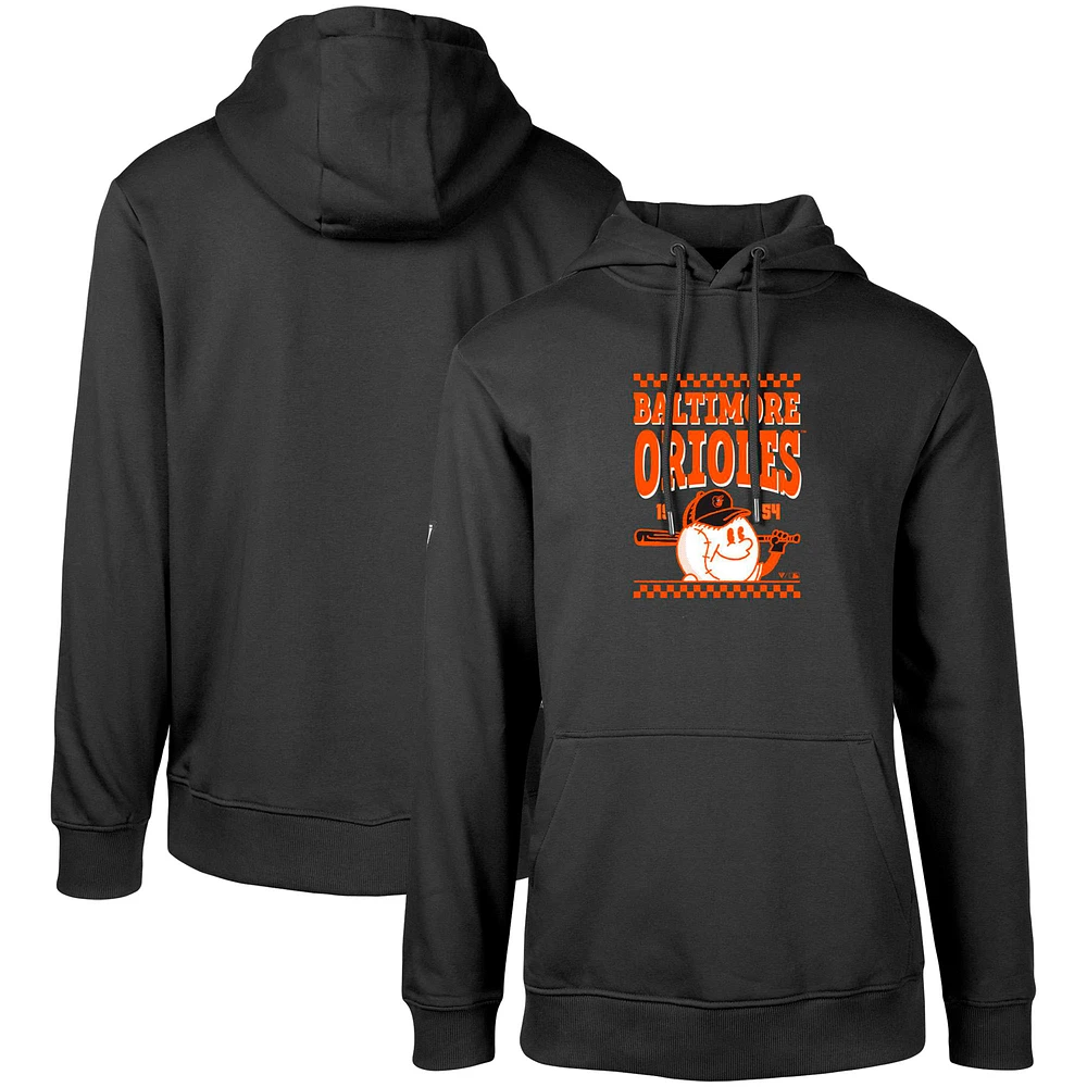 Men's Levelwear Black Baltimore Orioles Podium Inaugural Pullover Hoodie