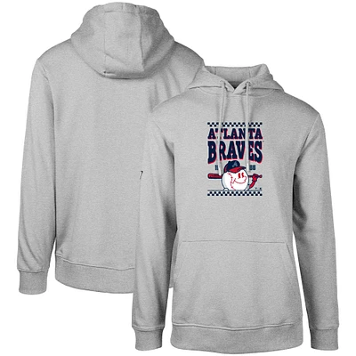 Men's Levelwear Gray Atlanta Braves Podium Inaugural Pullover Hoodie