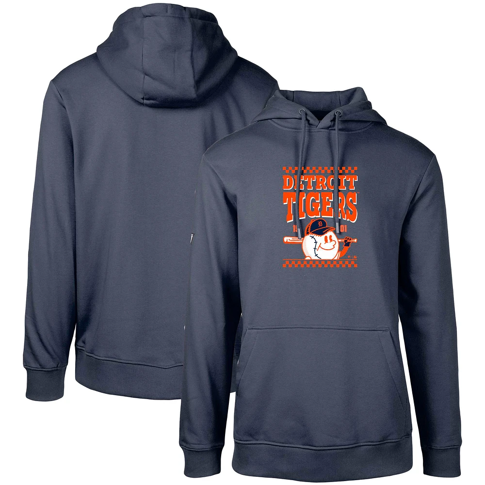 Men's Levelwear Navy Detroit Tigers Podium Inaugural Pullover Hoodie