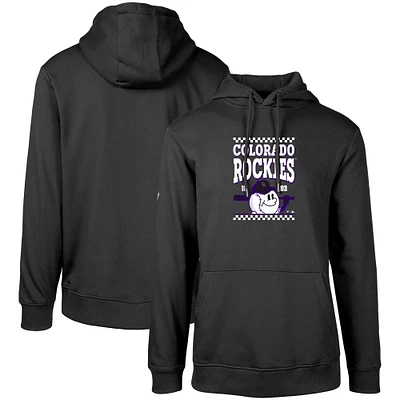 Men's Levelwear Black Colorado Rockies Podium Inaugural Pullover Hoodie