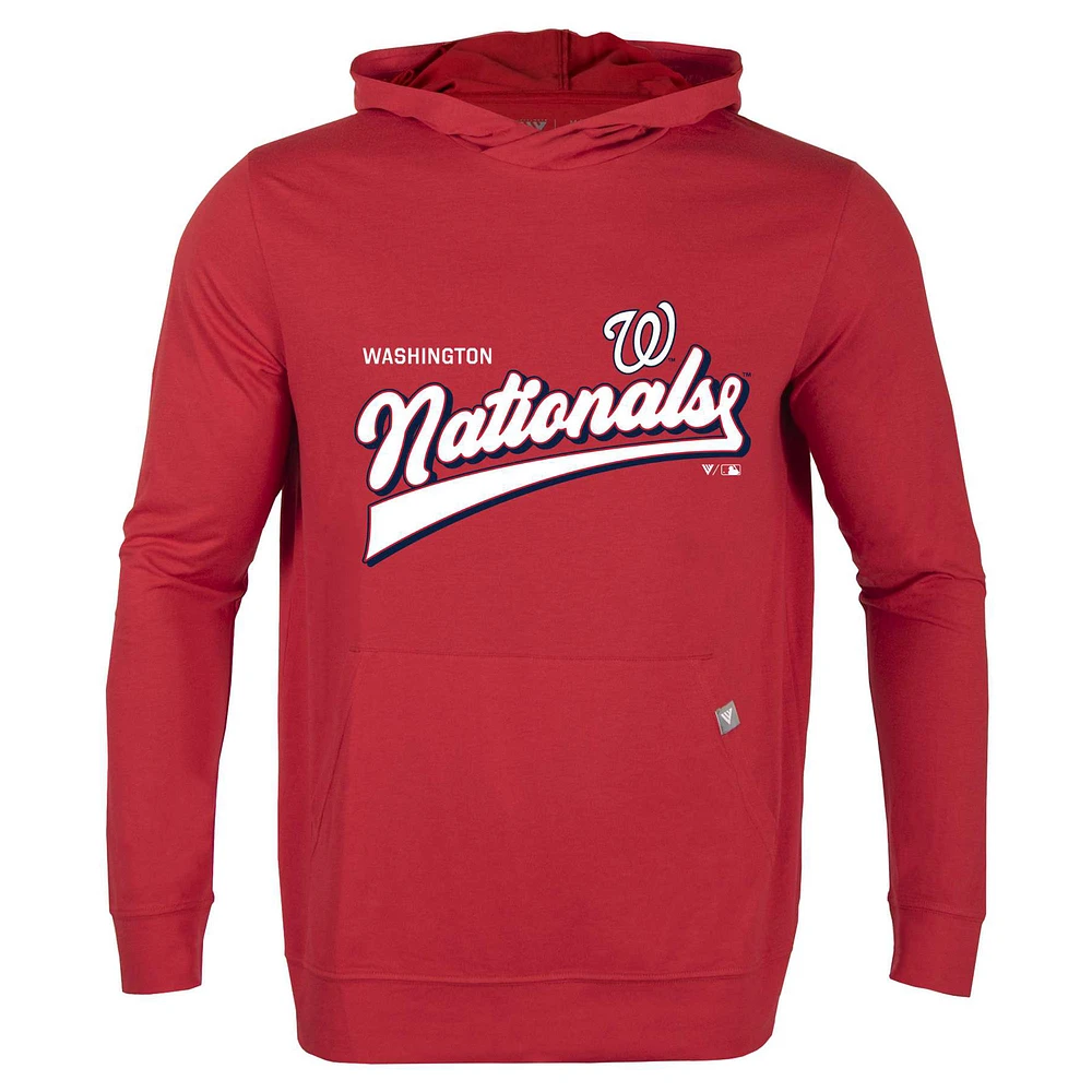 Men's Levelwear Red Washington Nationals Relay 2.0 Retro Pullover Hoodie