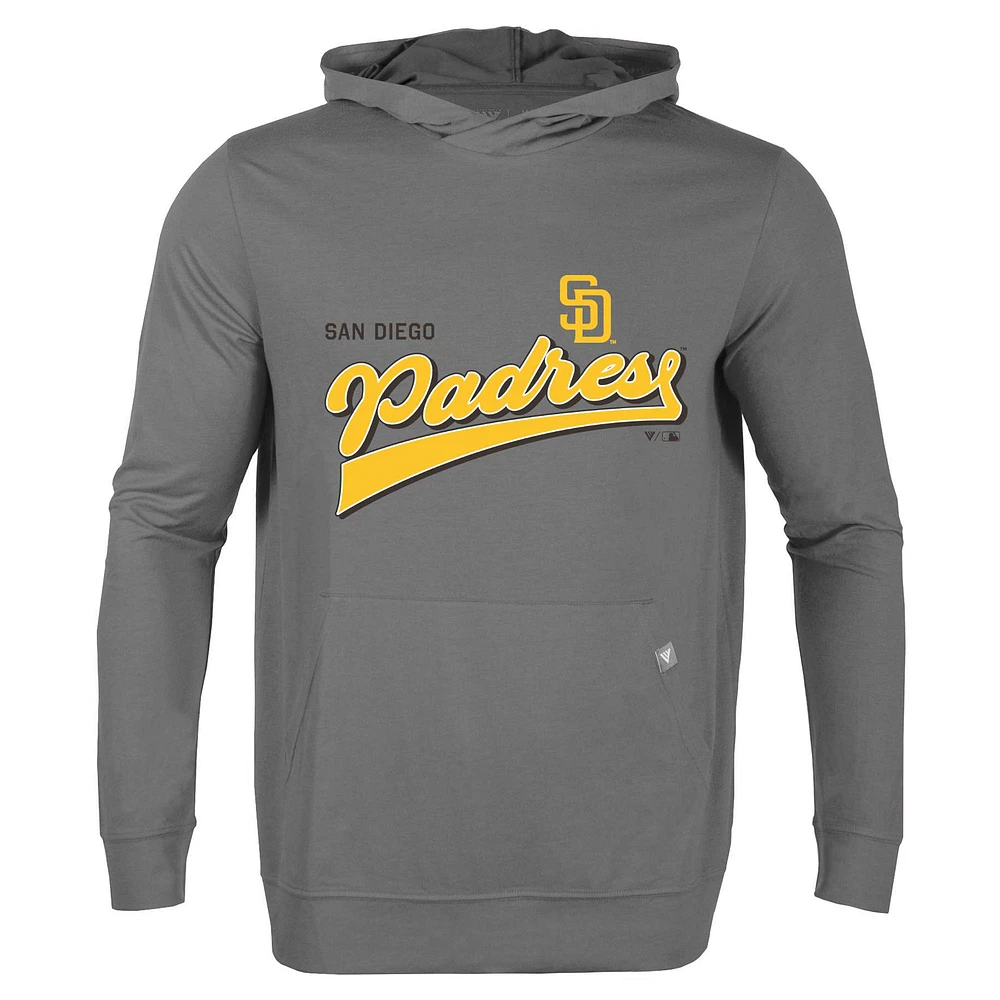 Men's Levelwear Gray San Diego Padres Relay 2.0 Retro Pullover Hoodie