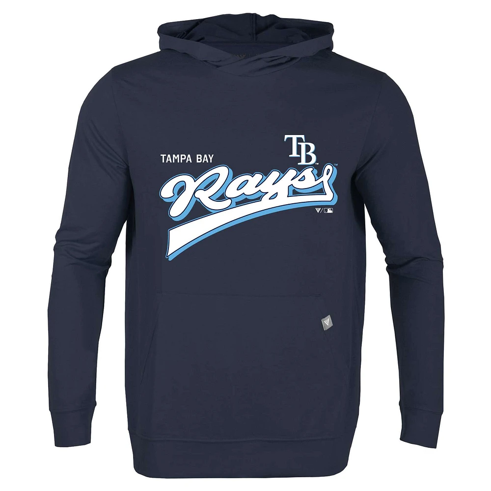 Men's Levelwear Navy Tampa Bay Rays Relay 2.0 Retro Pullover Hoodie