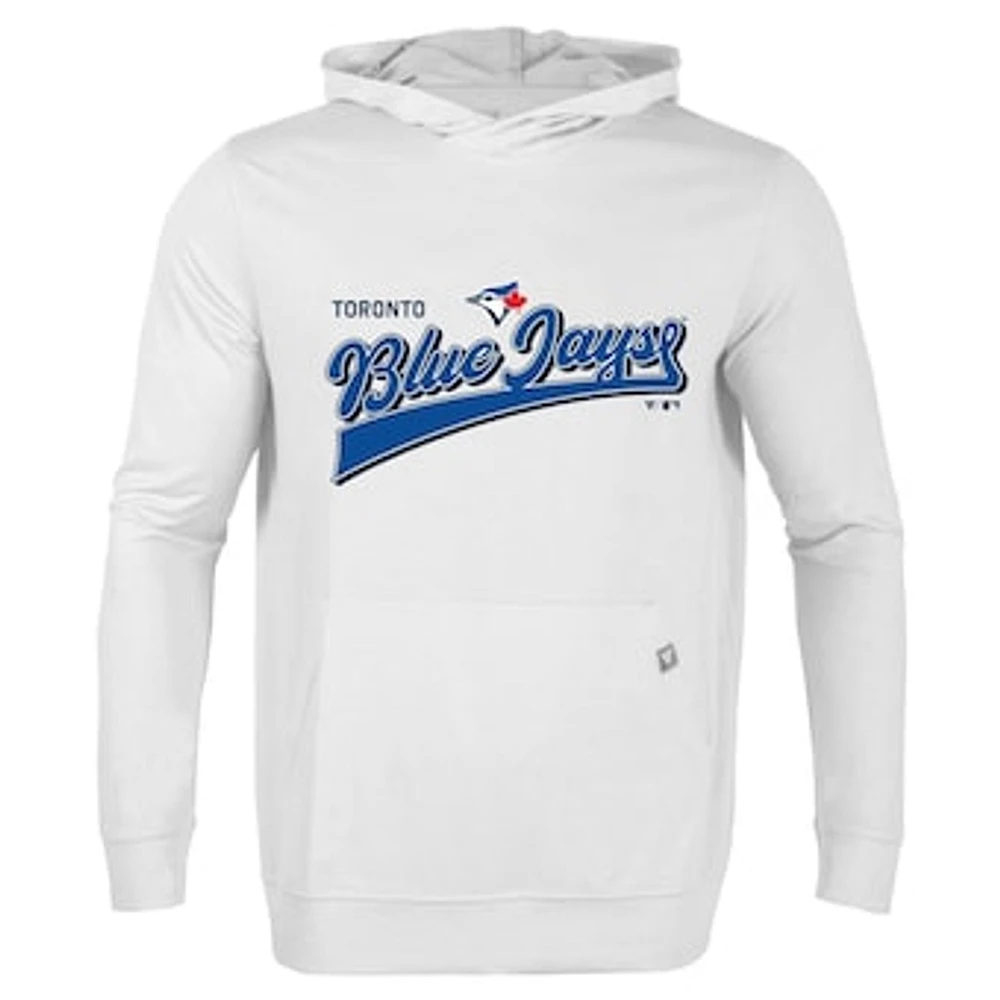 Men's Levelwear White Toronto Blue Jays Relay 2.0 Retro Pullover Hoodie