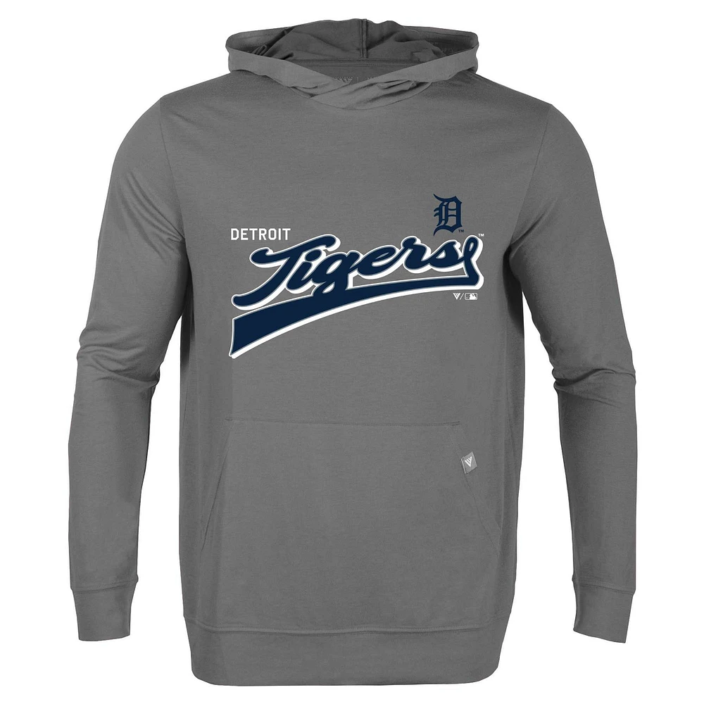 Men's Levelwear Gray Detroit Tigers Relay 2.0 Retro Pullover Hoodie