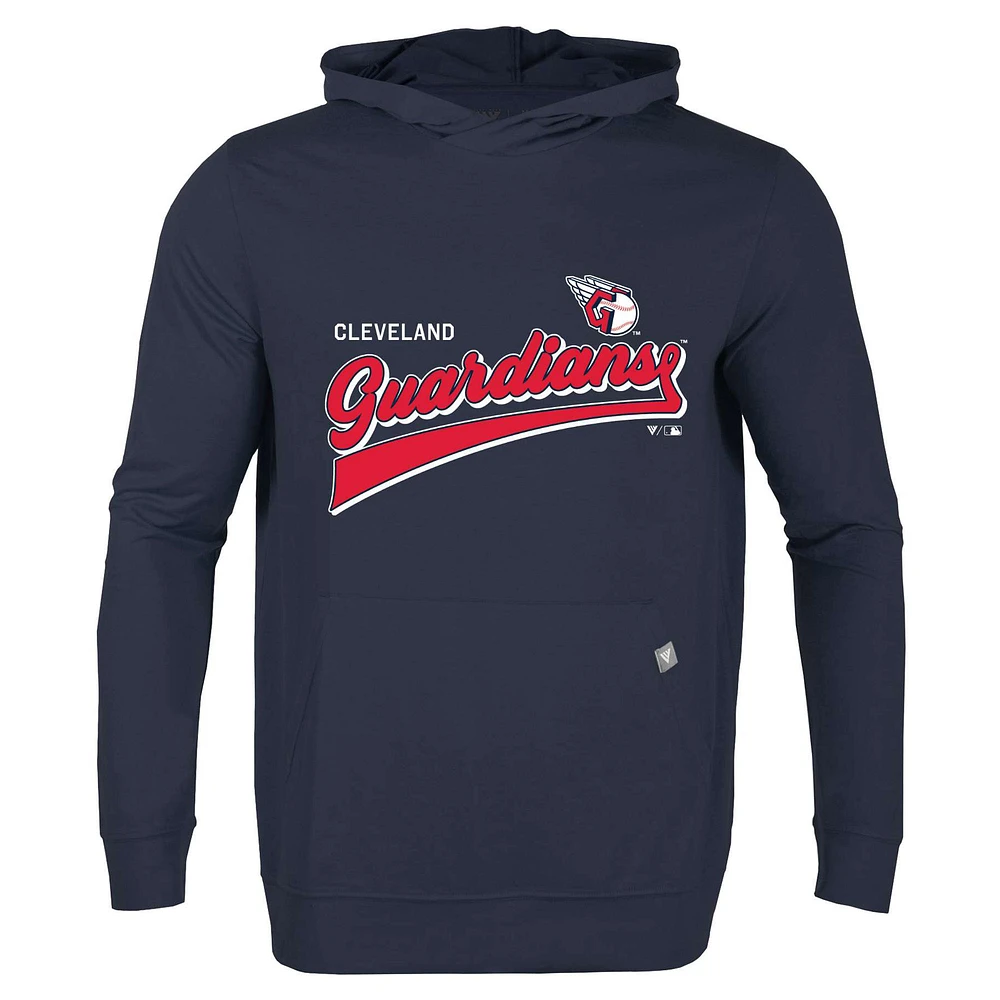 Men's Levelwear Navy Cleveland Guardians Relay 2.0 Retro Pullover Hoodie