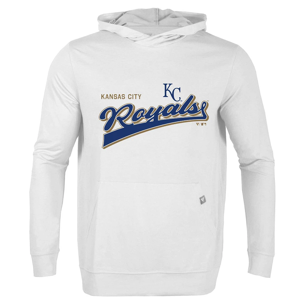 Men's Levelwear White Kansas City Royals Relay 2.0 Retro Pullover Hoodie