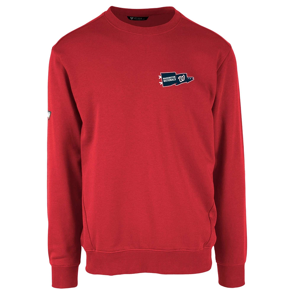 Men's Levelwear Red Washington Nationals Zane Rafters Pullover Sweatshirt