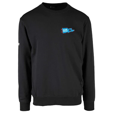 Men's Levelwear Black Miami Marlins Zane Rafters Pullover Sweatshirt