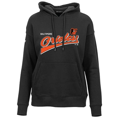 Women's Levelwear Black Baltimore Orioles Adorn Retro Rafter Pullover Hoodie