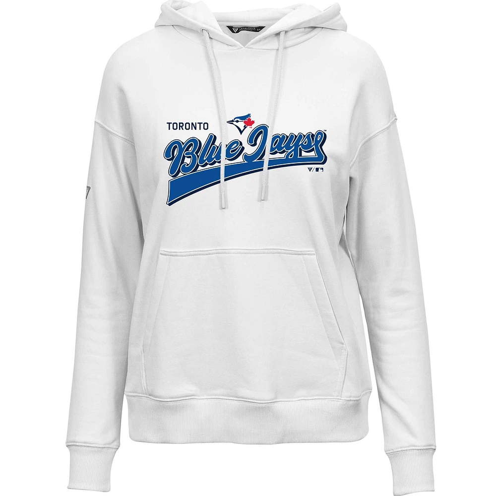 Women's Levelwear White Toronto Blue Jays Adorn Retro Rafter Pullover Hoodie
