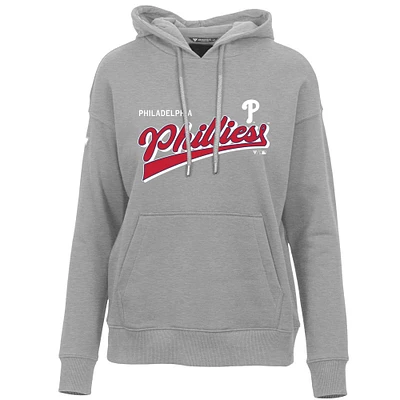 Women's Levelwear Gray Philadelphia Phillies Adorn Retro Rafter Pullover Hoodie