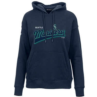 Women's Levelwear Navy Seattle Mariners Adorn Retro Rafter Pullover Hoodie