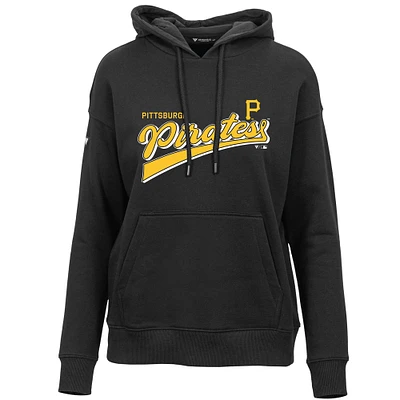 Women's Levelwear Black Pittsburgh Pirates Adorn Retro Rafter Pullover Hoodie