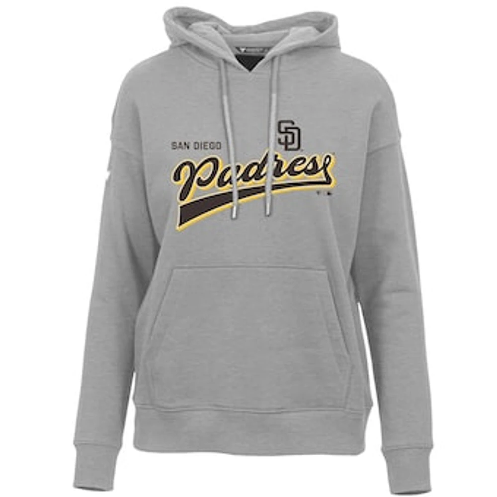 Women's Levelwear Gray San Diego Padres Adorn Retro Rafter Pullover Hoodie