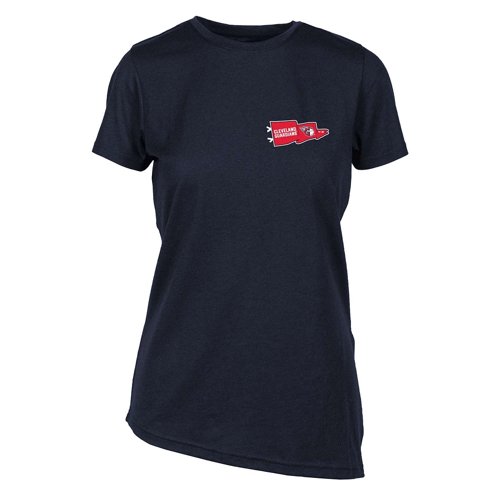 Women's Levelwear Navy Cleveland Guardians Birch Rafters T-Shirt