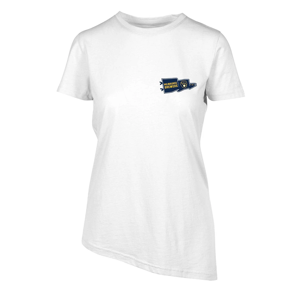 Women's Levelwear White Milwaukee Brewers Birch Rafters T-Shirt