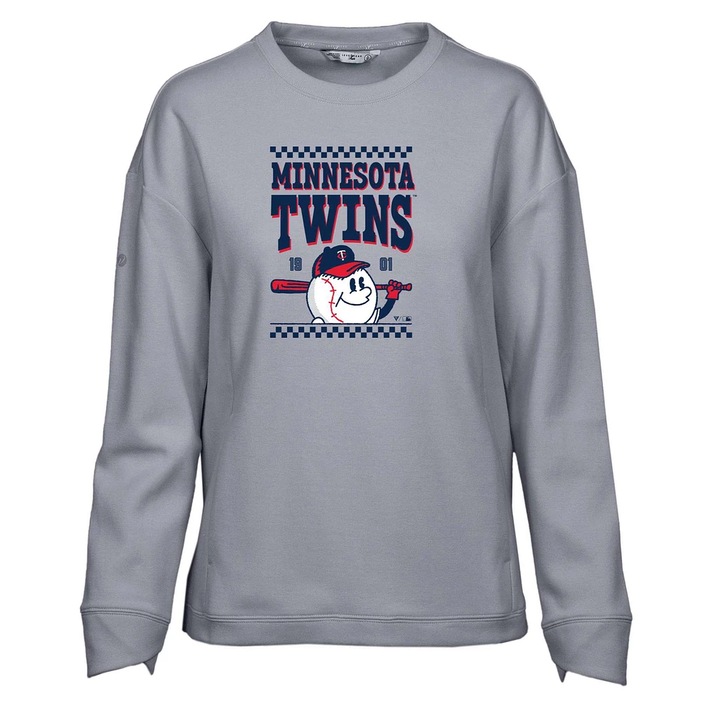 Women's Levelwear Gray Minnesota Twins Fiona Inaugural Pullover Sweatshirt
