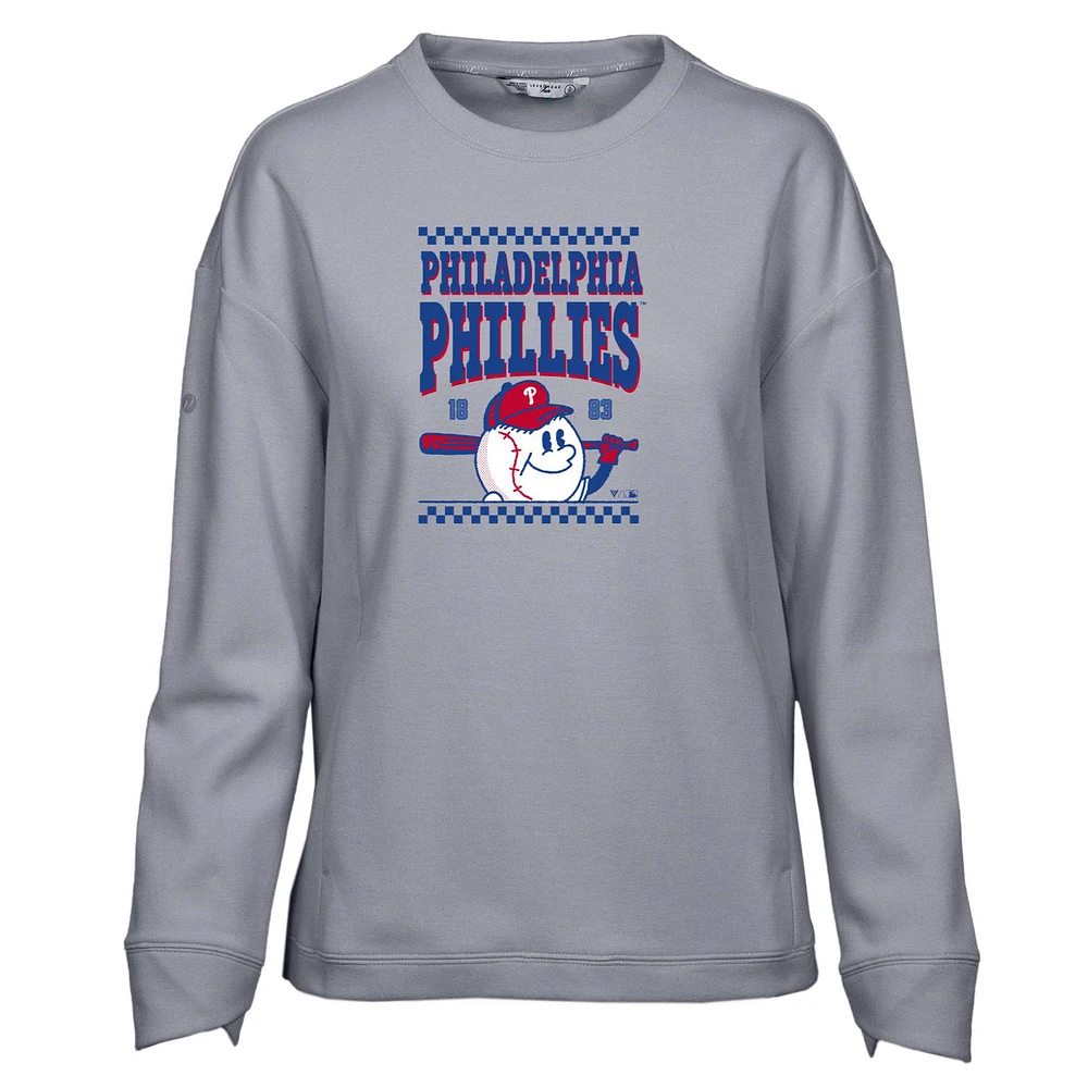 Women's Levelwear Gray Philadelphia Phillies Fiona Inaugural Pullover Sweatshirt