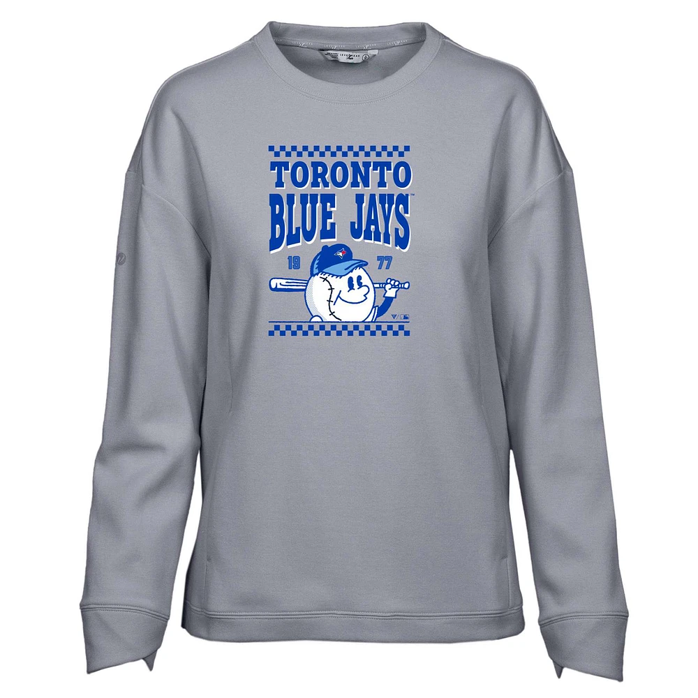 Women's Levelwear Gray Toronto Blue Jays Fiona Inaugural Pullover Sweatshirt