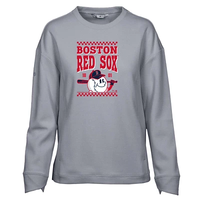 Women's Levelwear Gray Boston Red Sox Fiona Inaugural Pullover Sweatshirt