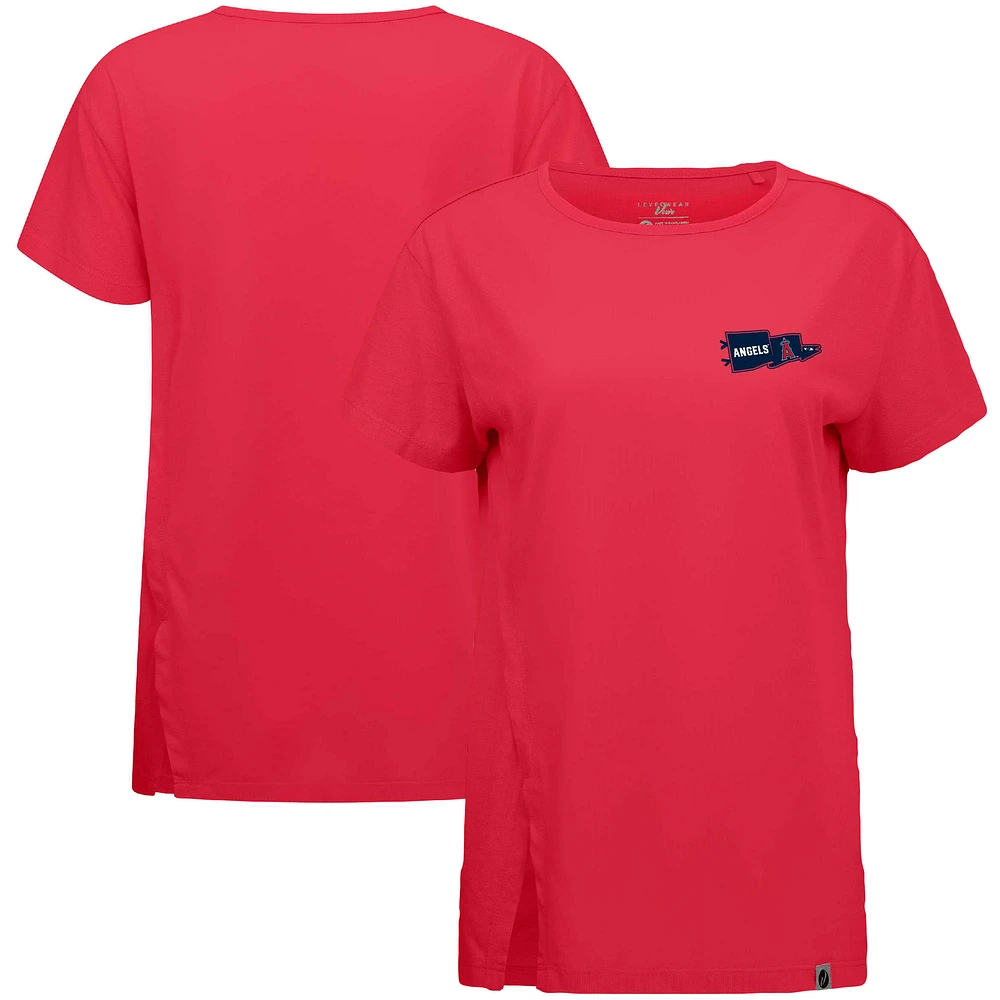 Women's Levelwear Red Los Angeles Angels Influx Rafters T-Shirt