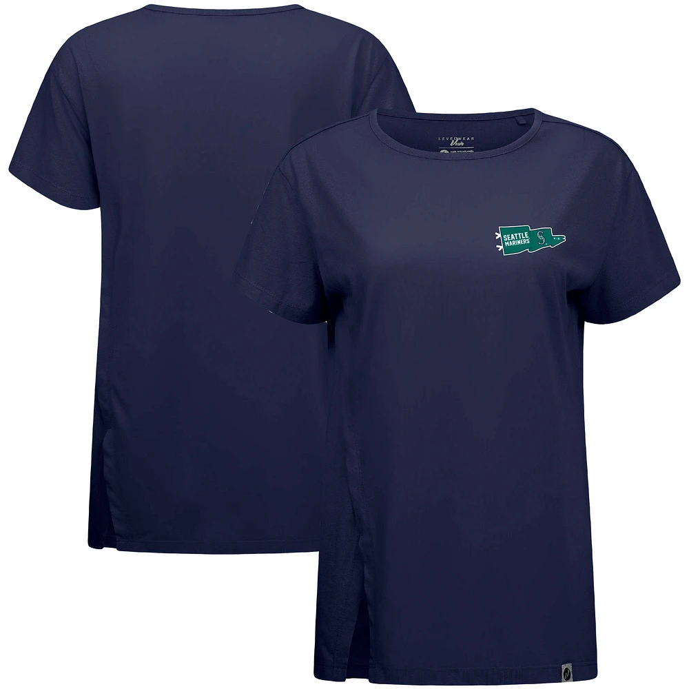 Women's Levelwear Navy Seattle Mariners Influx Rafters T-Shirt