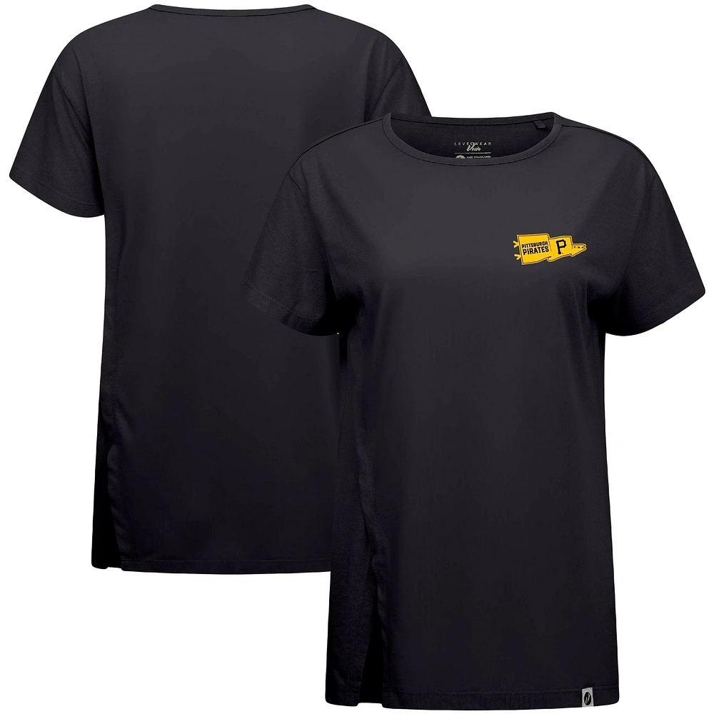 Women's Levelwear Black Pittsburgh Pirates Influx Rafters T-Shirt