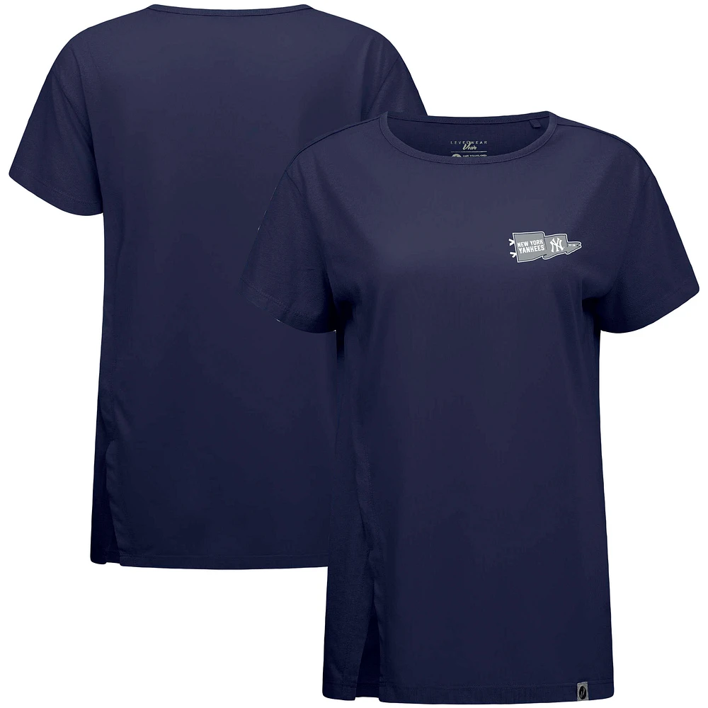 Women's Levelwear Navy New York Yankees Influx Rafters T-Shirt